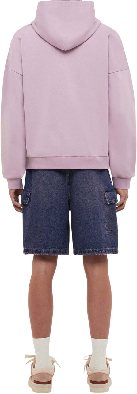 FLÂNEUR Embossed Zip-Up Hoodie | Mauve Roze