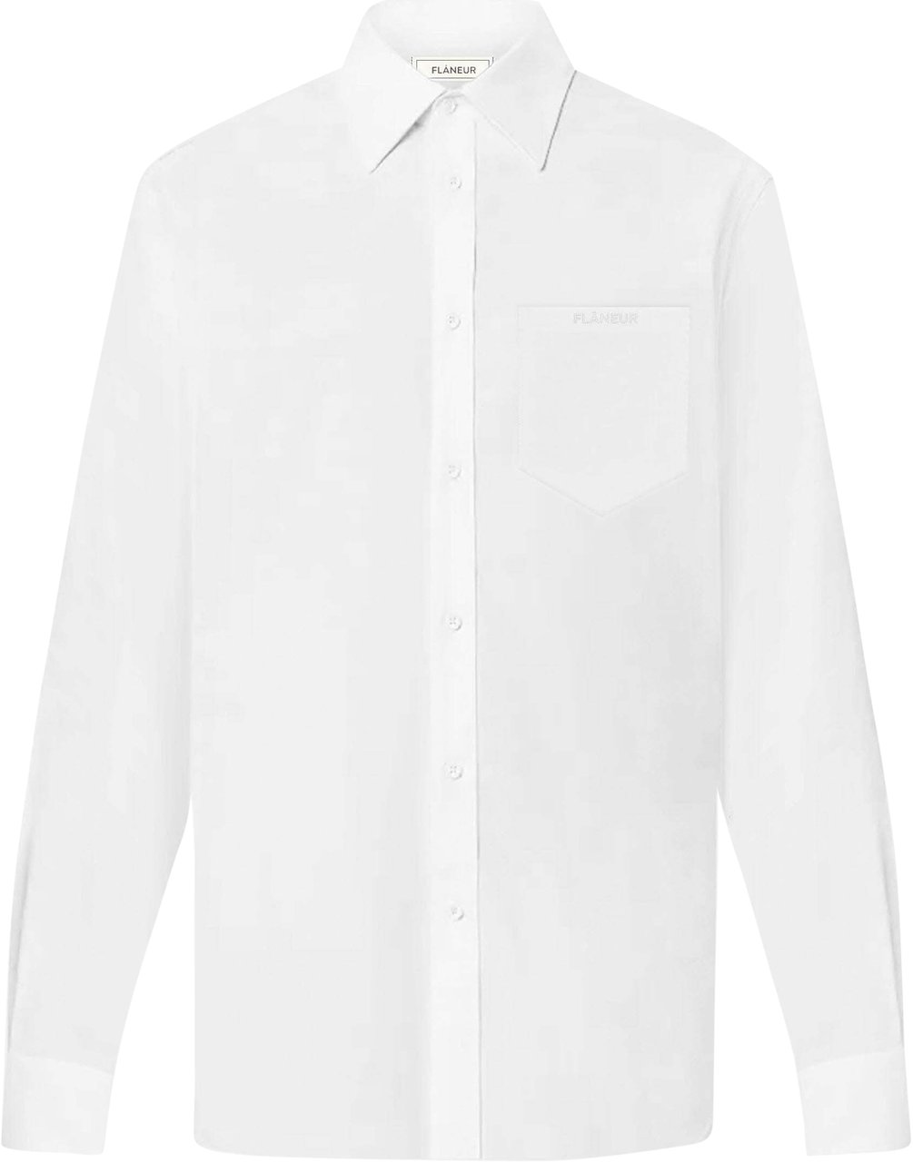 FLÂNEUR Cotton Poplin Shirt | White Wit