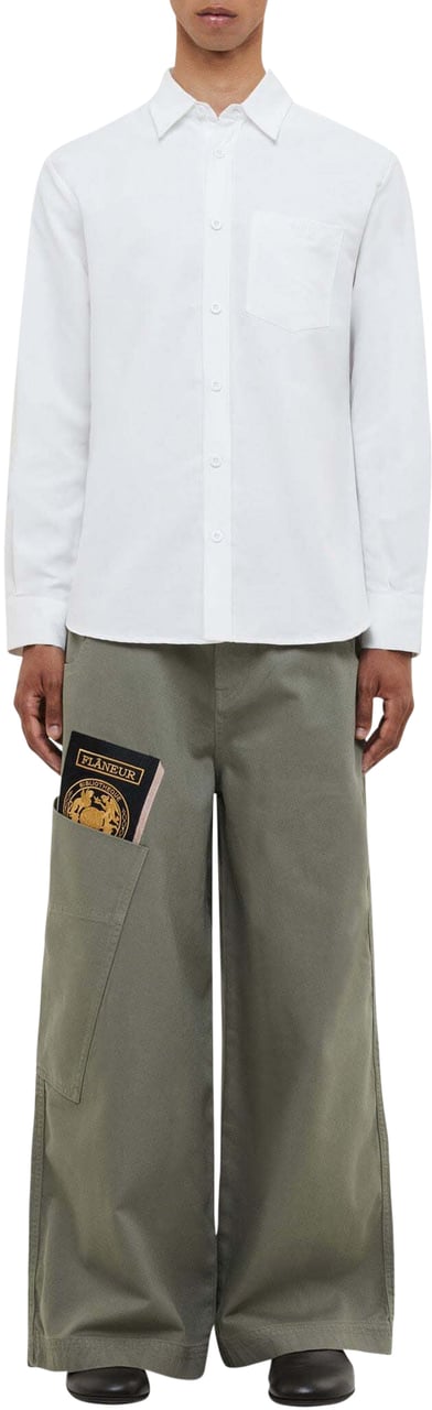 FLÂNEUR Cotton Poplin Shirt | White Wit