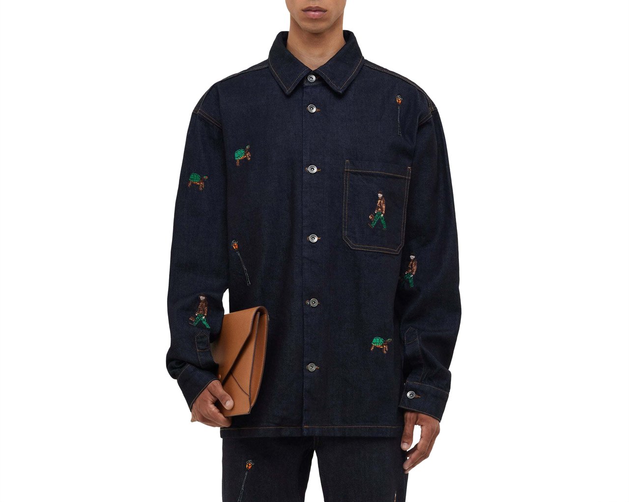 FLÂNEUR Relics Shirt | Raw Denim Blauw