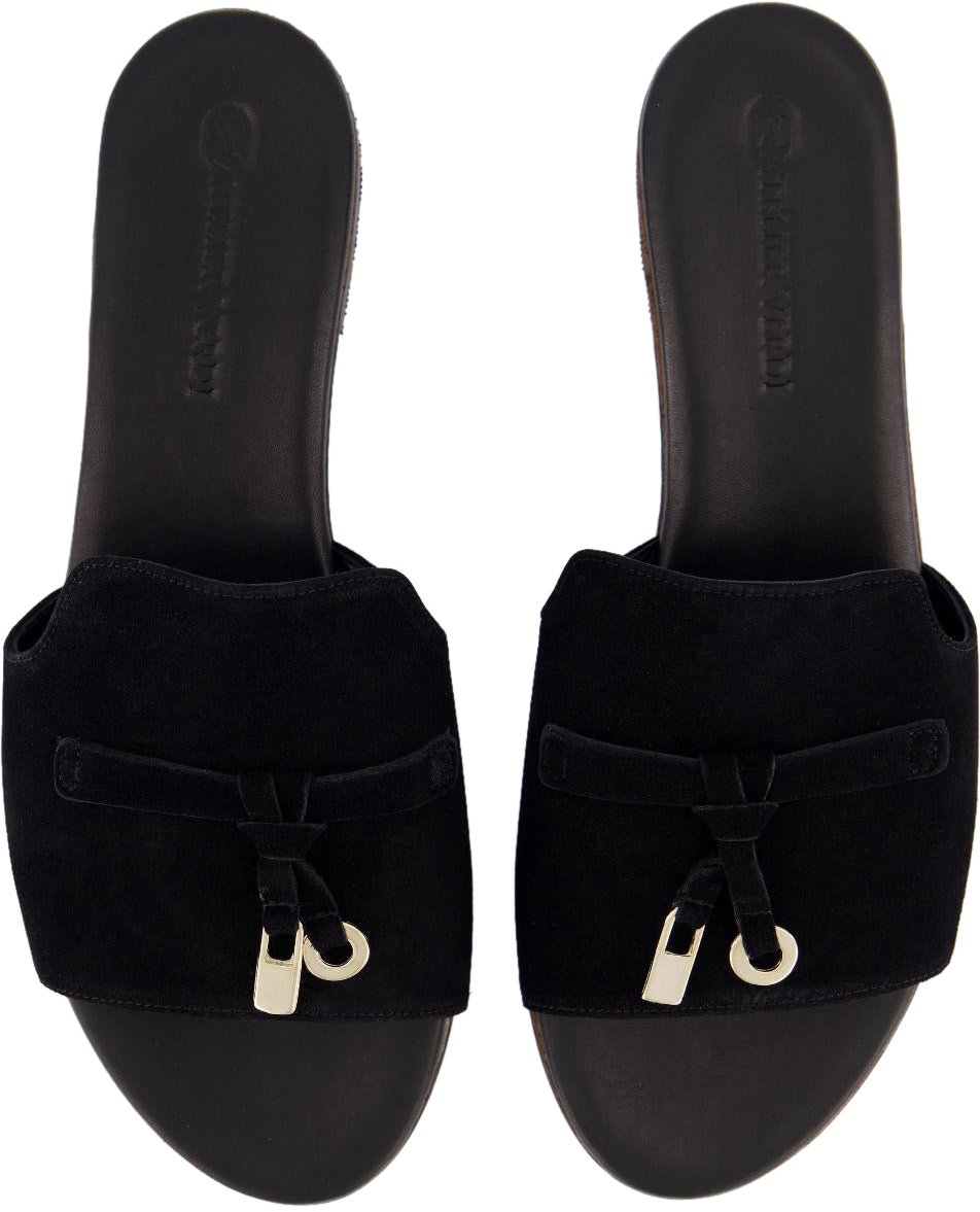 Atelier Verdi Dames Laura Slip On Sandal Black Zwart