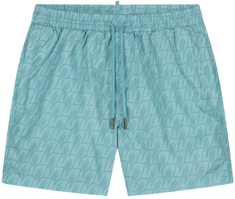 Malelions Malelions Men Monogram Swim Shorts Blauw