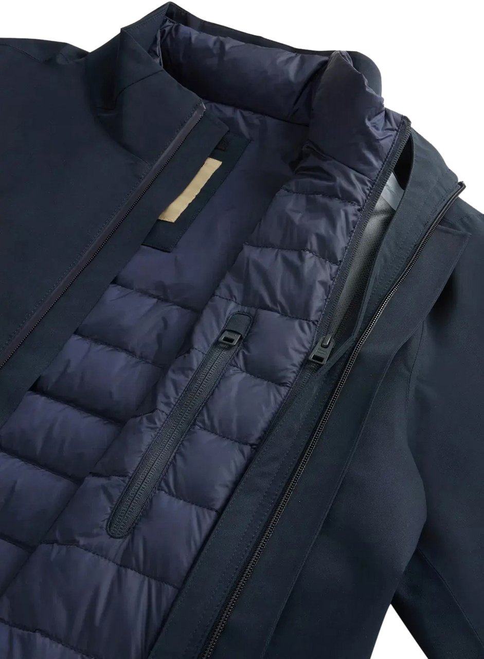 Woolrich Two Layers 2in1 carcoat Blauw