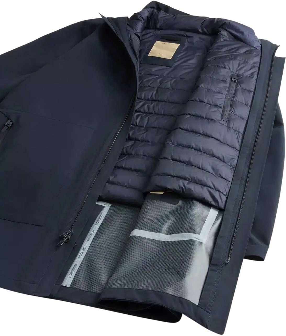 Woolrich Two Layers 2in1 carcoat Blauw