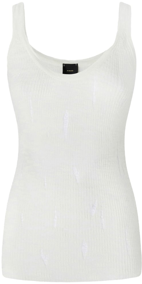 Pinko Tank top with destroyed details Wit