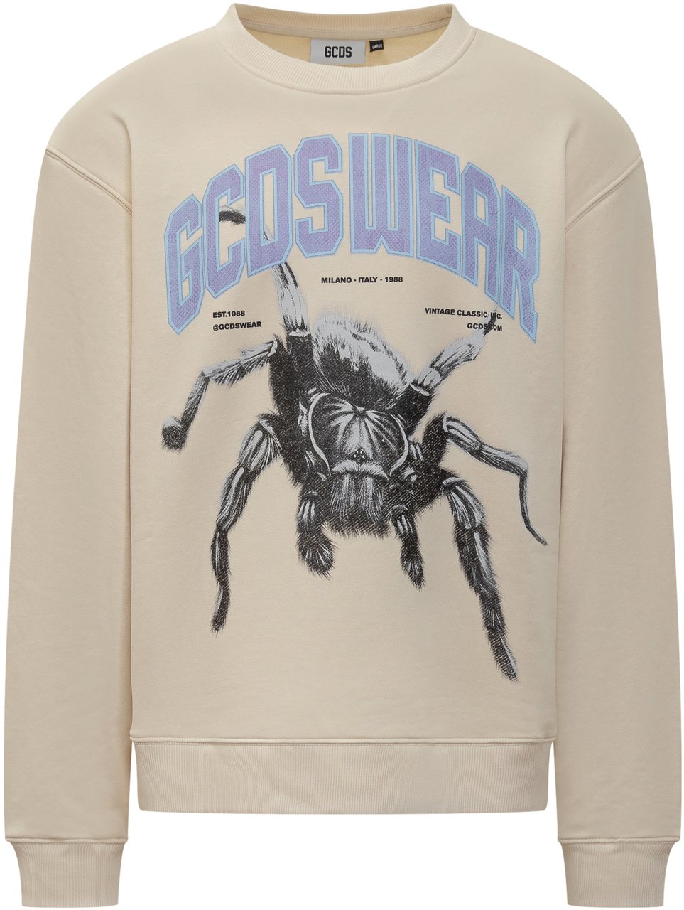 GCDS Felpa Girocollo Spider Beige