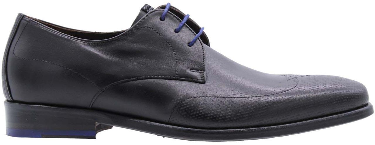 Floris van Bommel Veterschoen Black Zwart