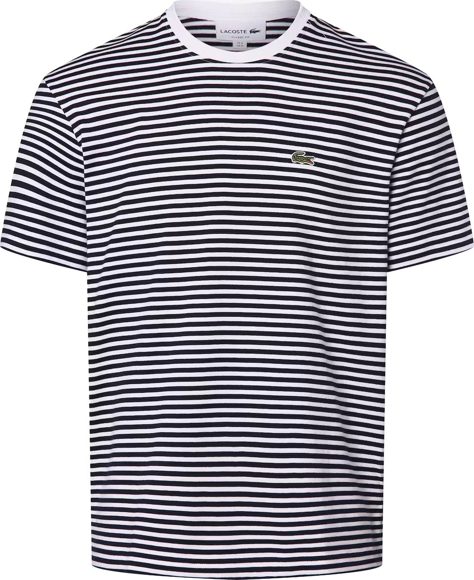 Lacoste t-shirt streep wit blauw Divers