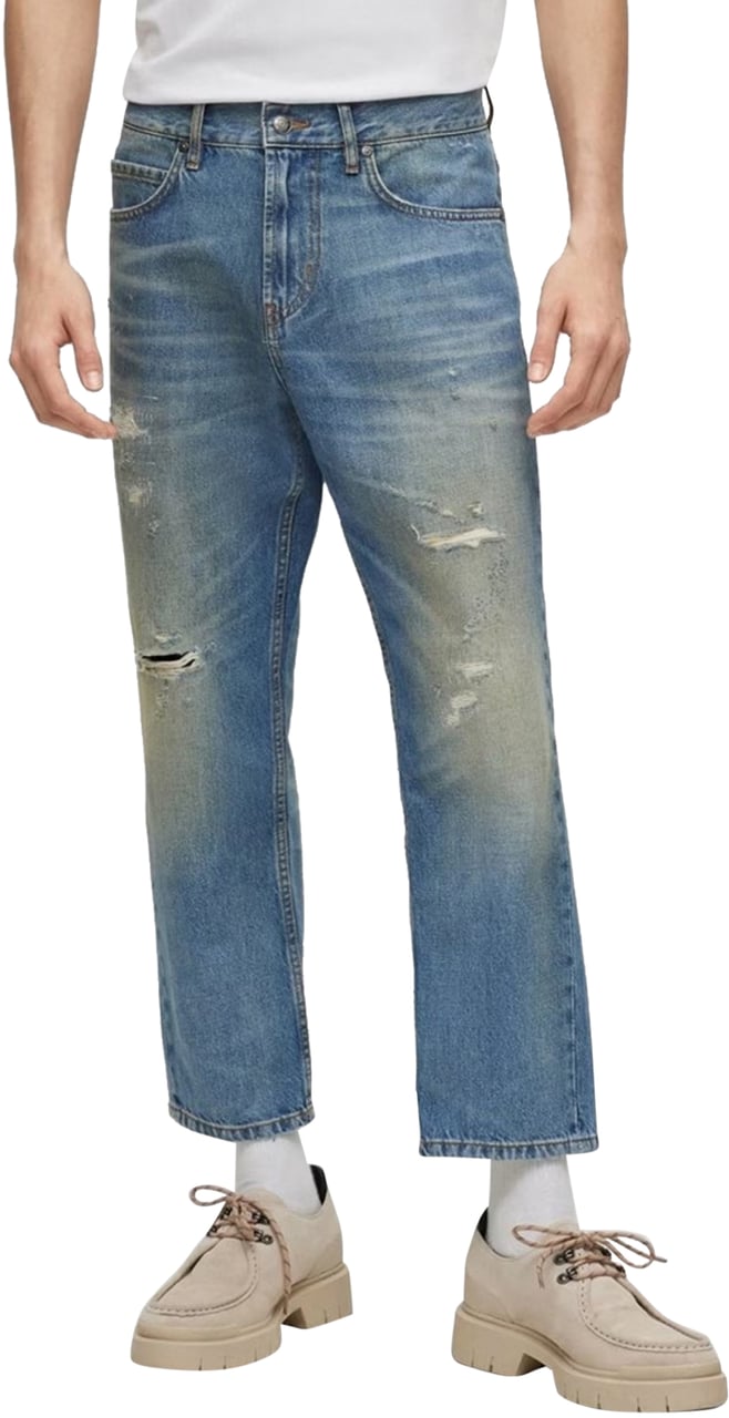 Hugo 340 Vintage Wash Jeans Blauw