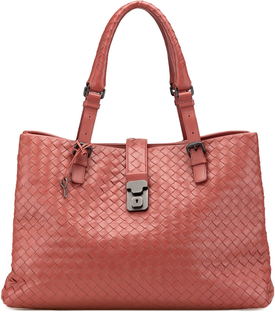Bottega Veneta Medium Nappa Intrecciato Roma Tote Rood
