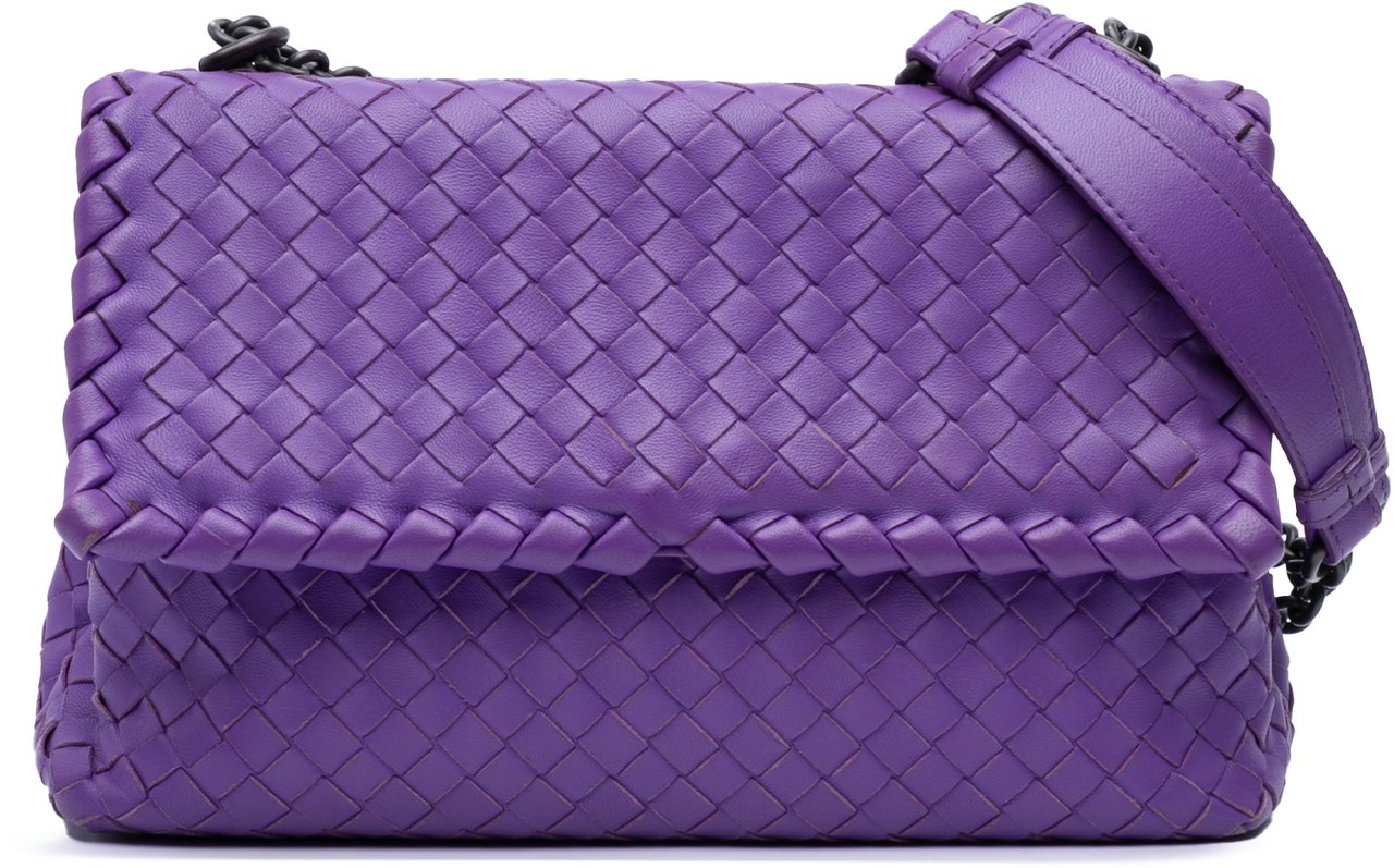 Bottega Veneta Small Nappa Intrecciato Olimpia Shoulder Bag Paars