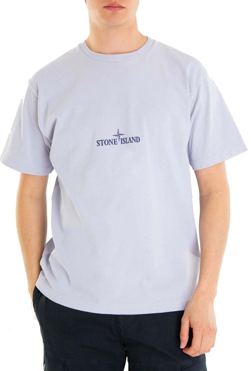 Stone Island Heren ConstructionLine T-Shirt Paars Geel