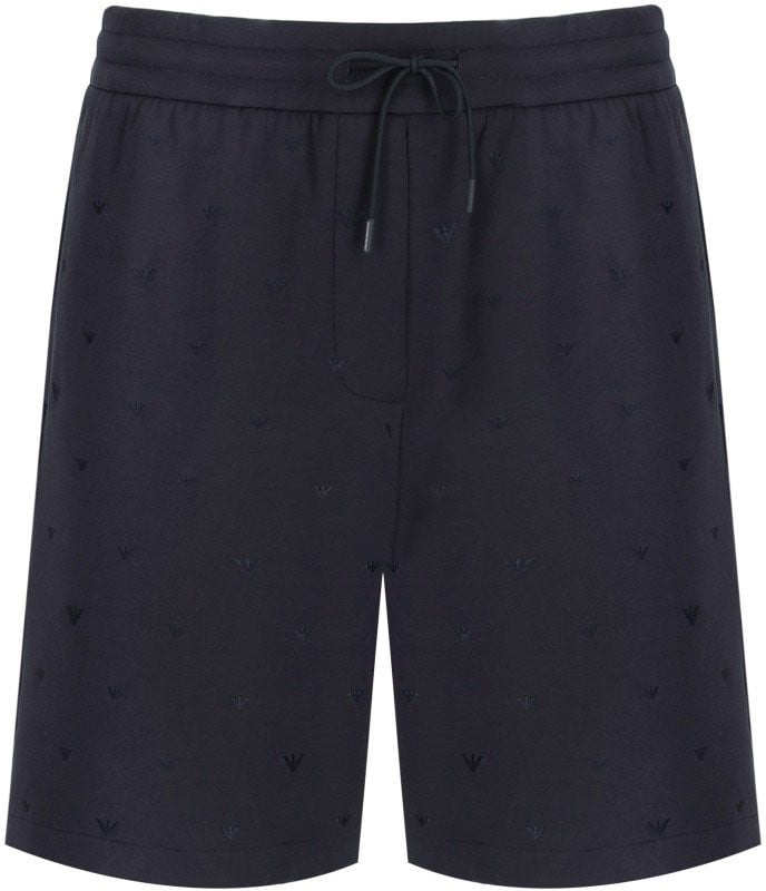 Emporio Armani EMPORIO ARMANI NAVY MONOGRAM BERMUDA SHORTS Blauw