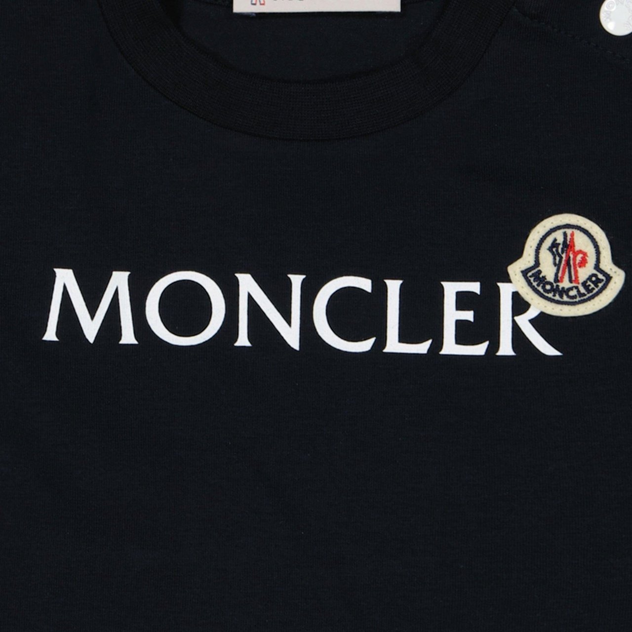 Moncler Moncler Baby Jongens T-Shirt In Navy Blauw