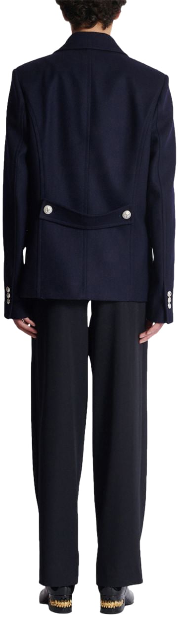 Balmain Coats Blue Blauw