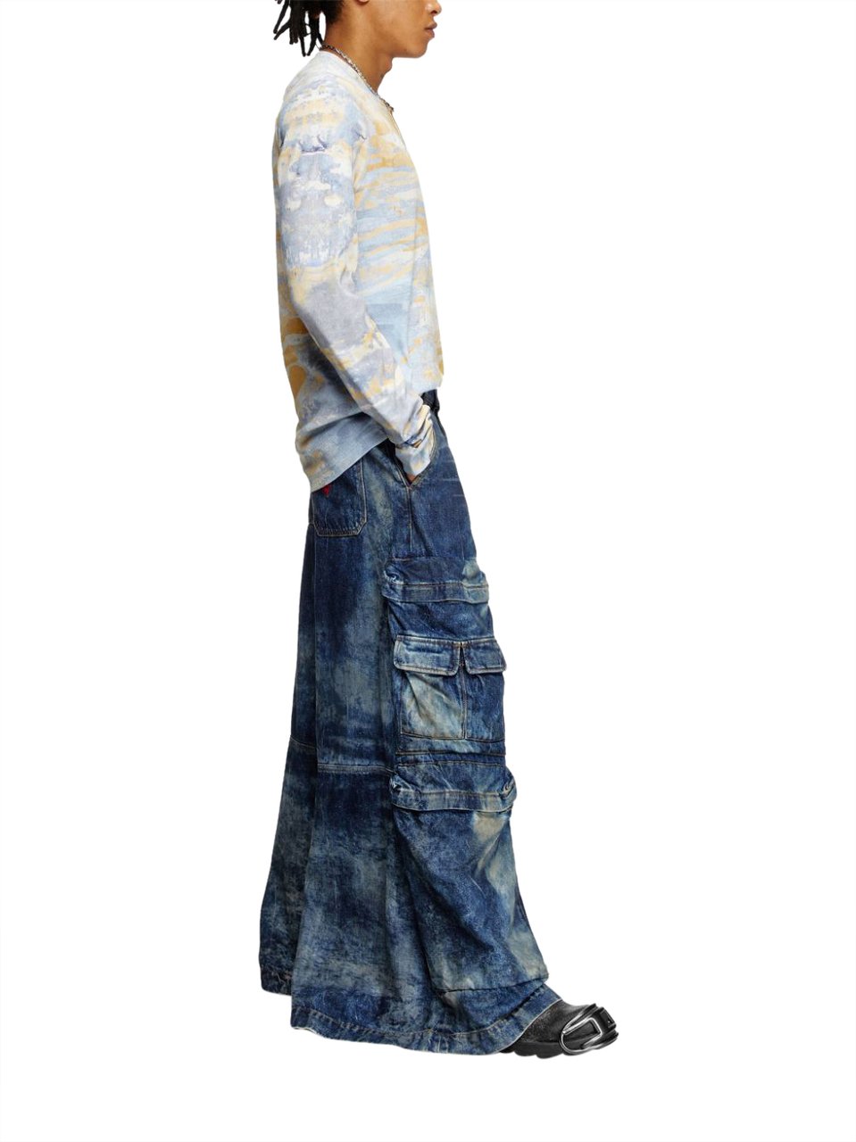 Diesel Trousers Denim Blauw