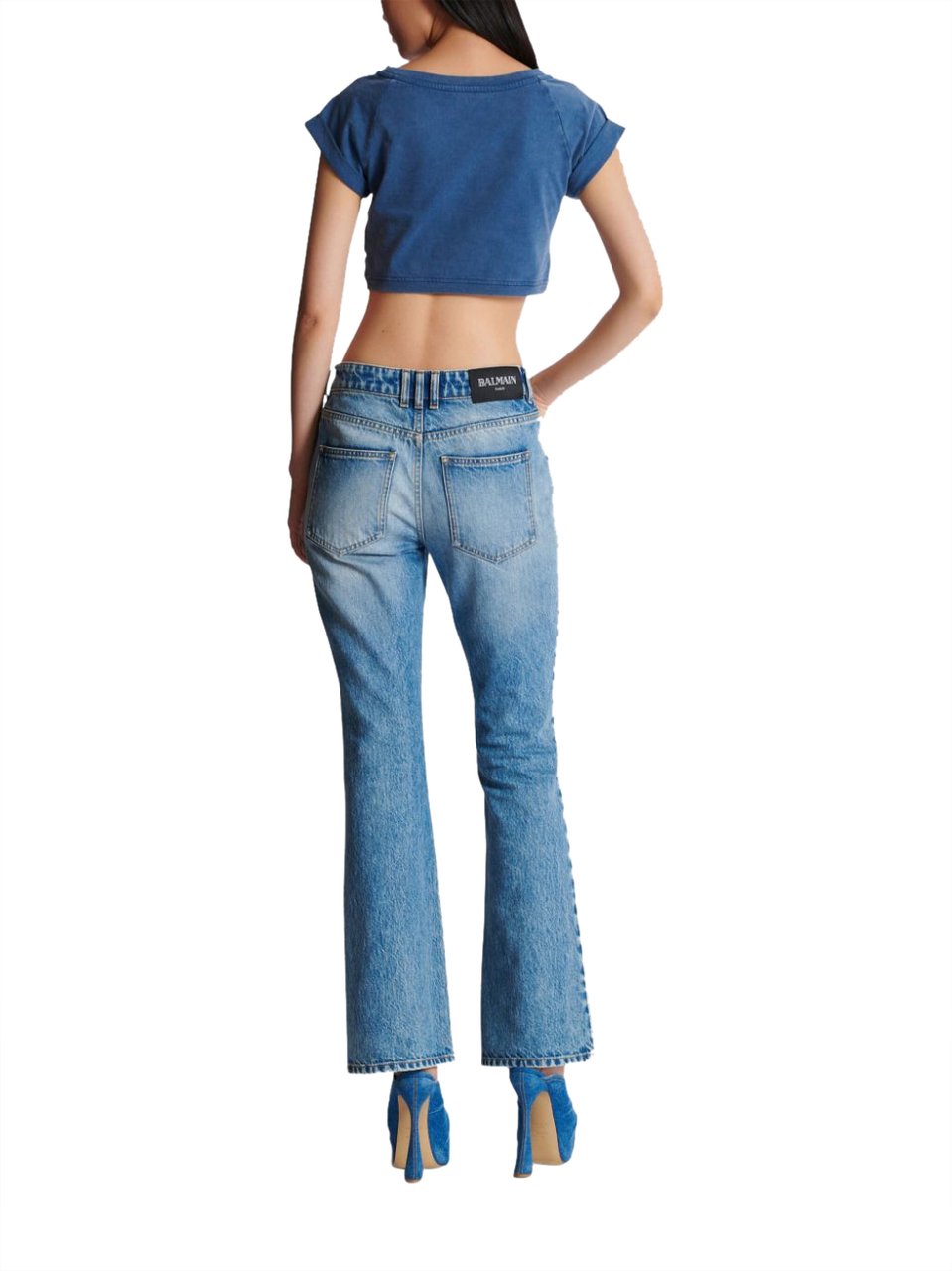 Balmain Trousers Blue Denim Blauw