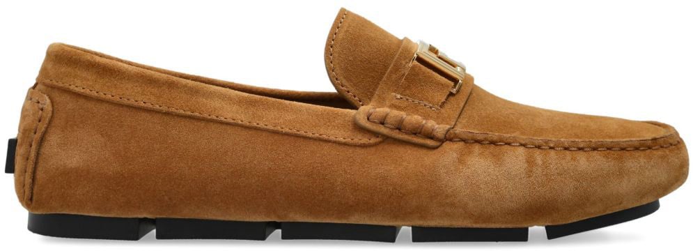 Versace Flat Shoes Tabac Bruin