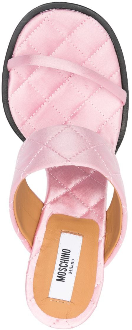 サンダル・ミュール Moschino Pink Slingback Sandals Moschino Patent Leather Platform Sandals | Pink | FARFETCH