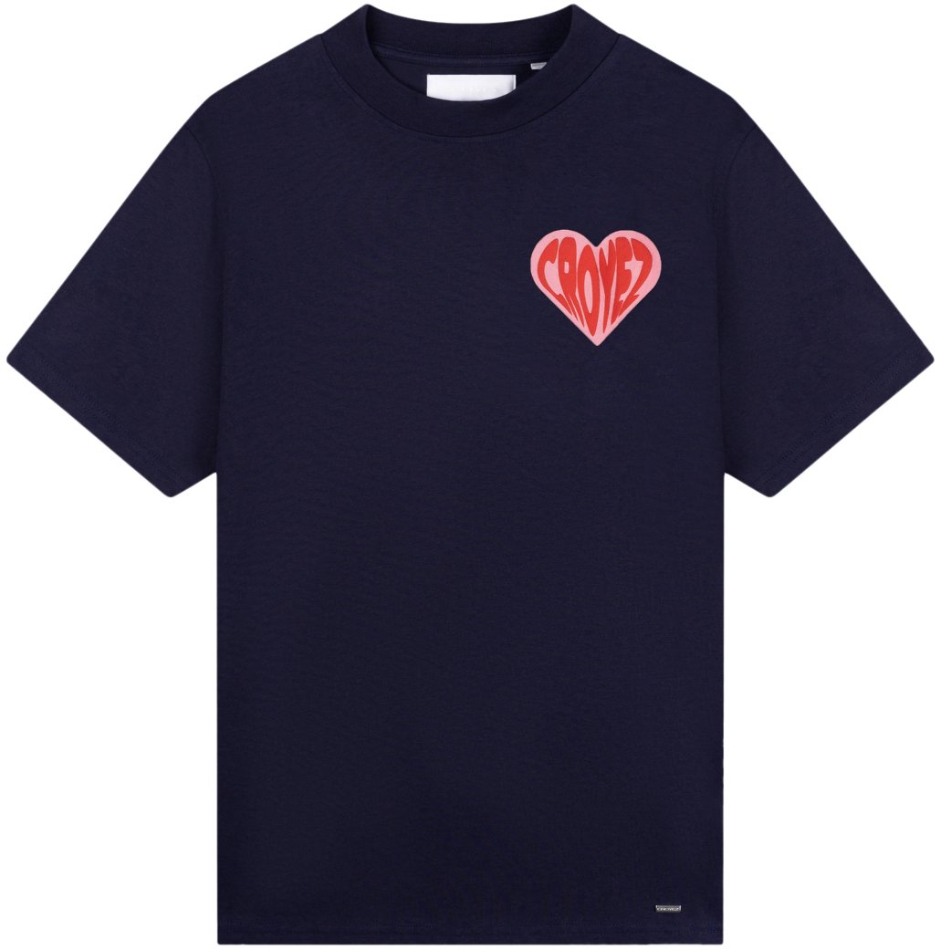 Croyez Croyez Puffed Heart T-Shirt Blauw