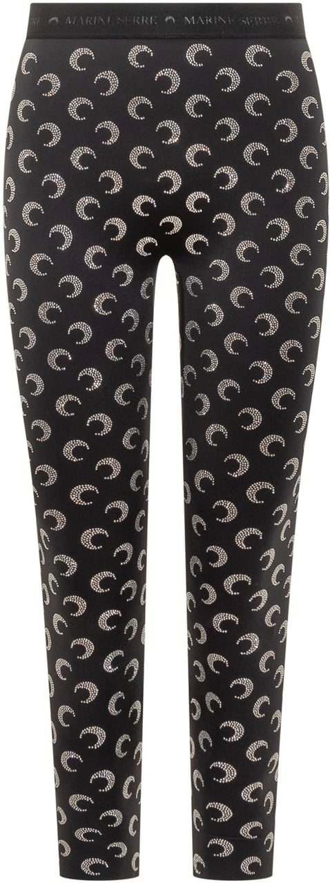 Marine Serre Leggings con Decorazione Crescent Moon Zwart