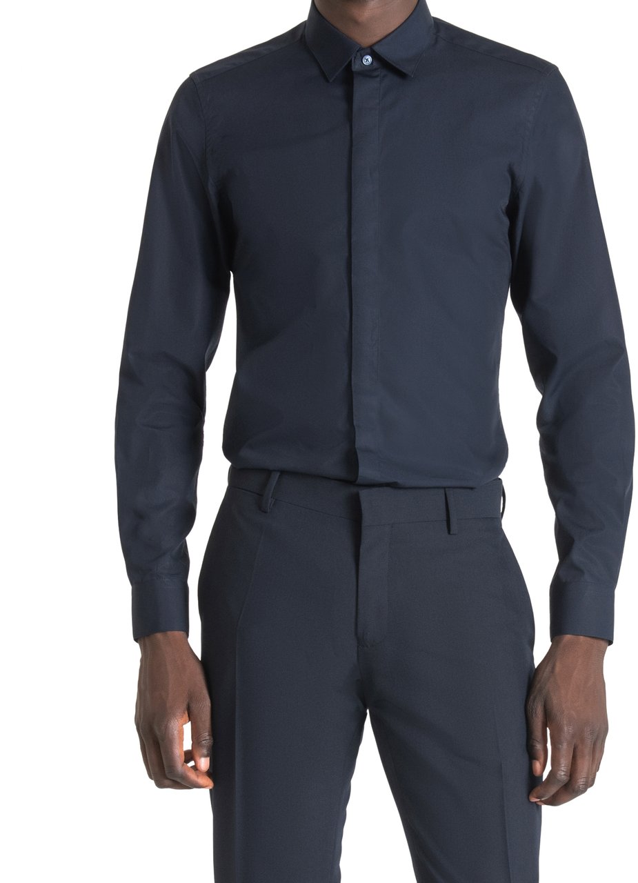 Antony Morato SHIRT LONDON SLIM FIT IN SOFT TOUCH COTTON EASY IRON Blauw