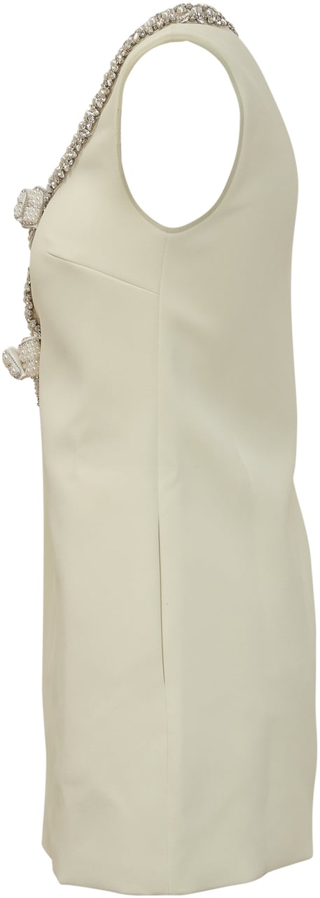 Self-Portrait Crepe Bow Mini Dress Giallo Geel