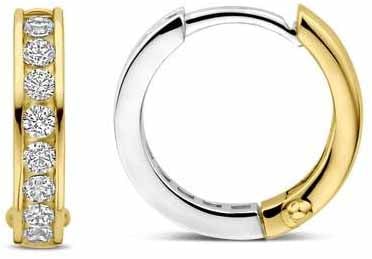 Ti Sento Ti Sento Oorbellen 7973ZY Zilver met Geelgouden plating en Zirkonia Divers