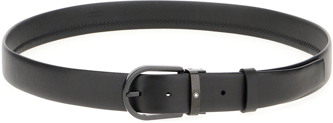 Montblanc Montblanc Black leather belt Zwart