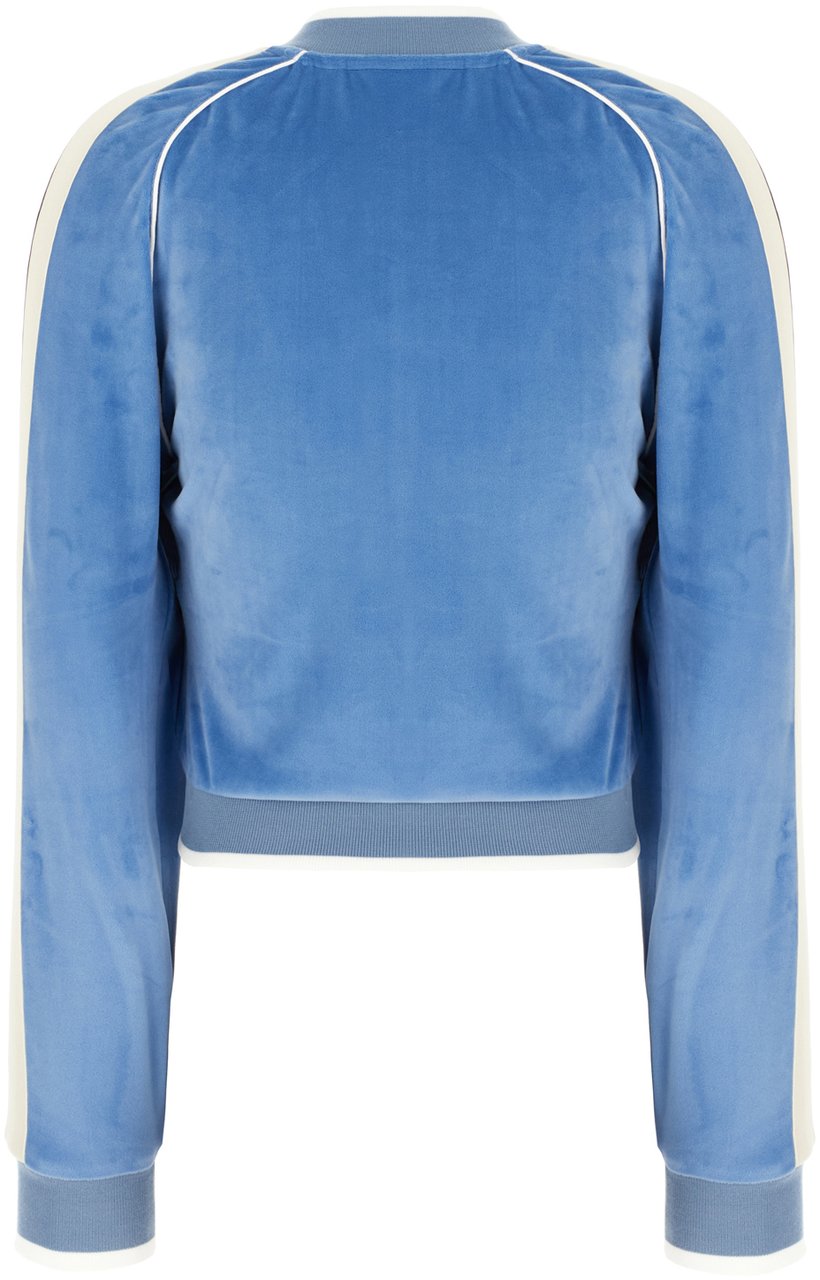 Palm Angels Palm Angels Light blue velvet sweatshirt Lichtblauw