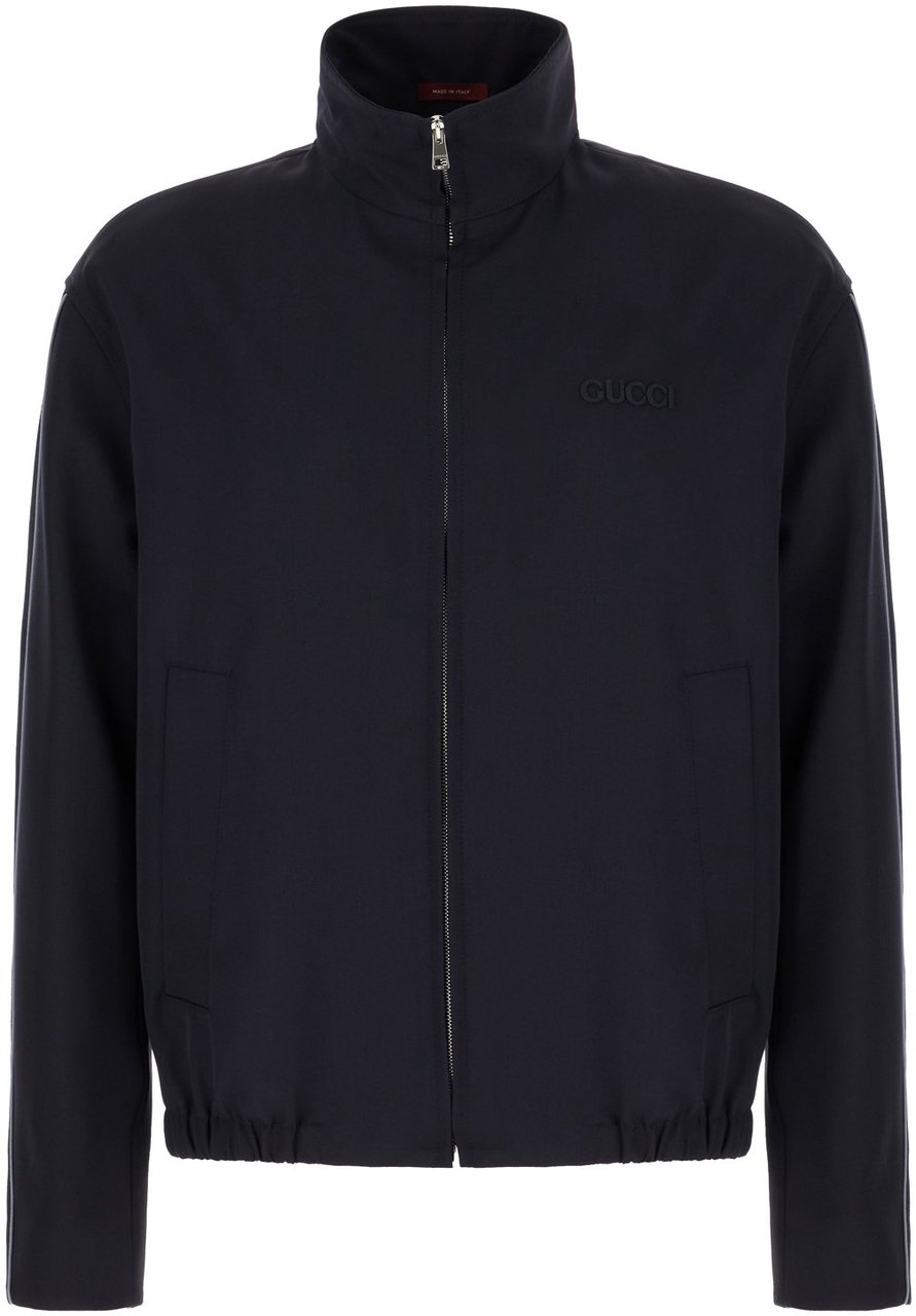 Gucci Gucci Black polyester blend jacket Blauw