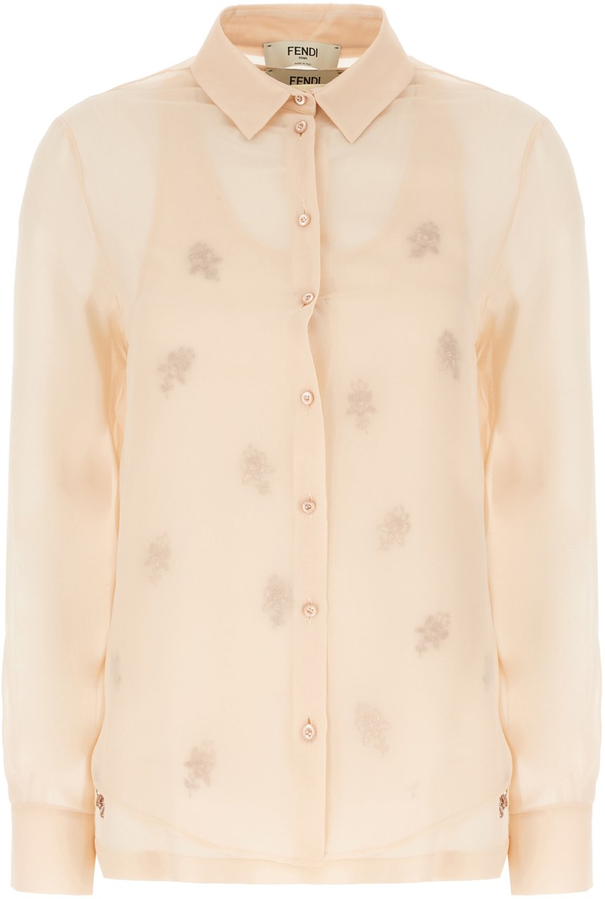 Fendi Fendi Peach silk blouse Roze