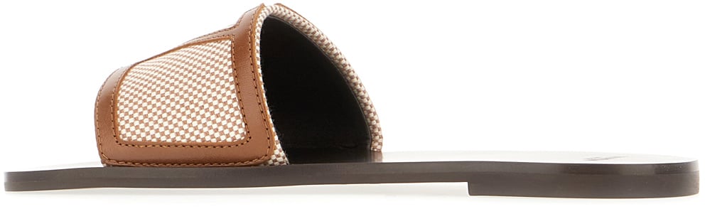 Valentino Valentino Black leather and fabric Viva Superstar slippers Zwart