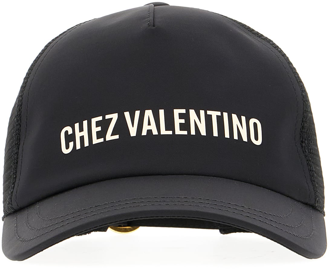 Valentino Valentino Black polyester baseball cap Zwart