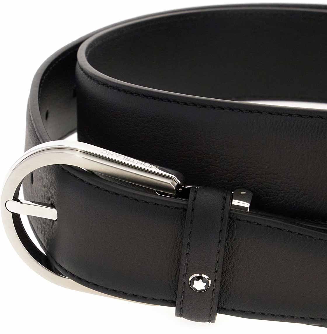 Montblanc Montblanc Dark grey leather reversible belt Grijs