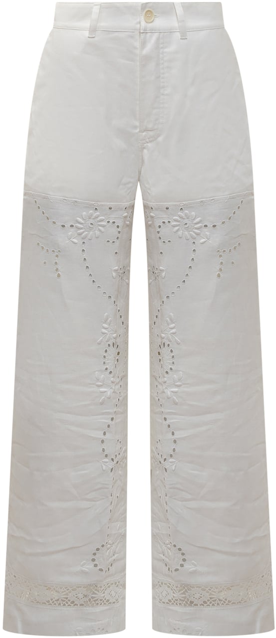 Marine Serre Pantaloni Wit