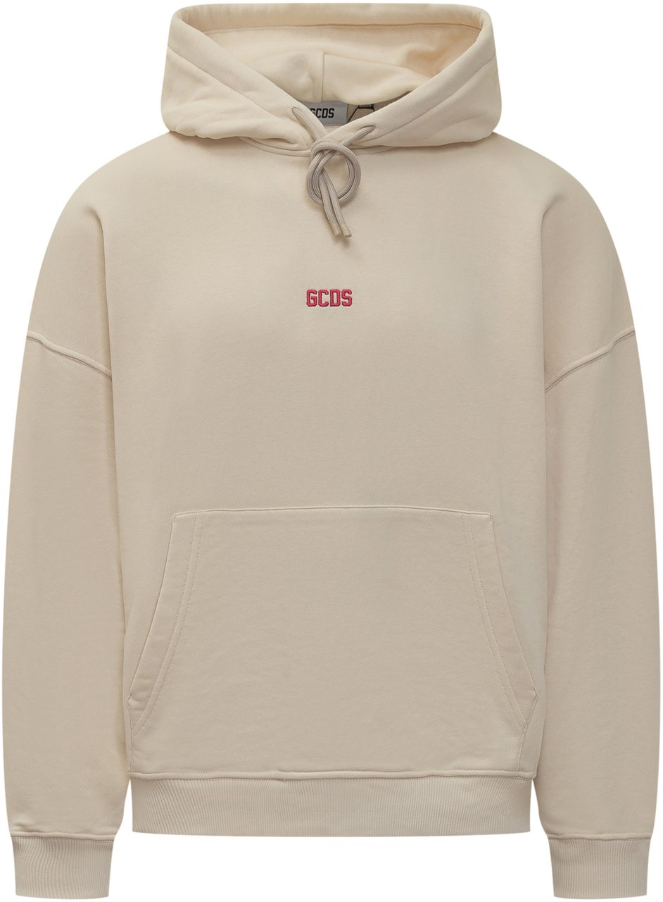 GCDS Felpa con Cappuccio Butterfly Beige