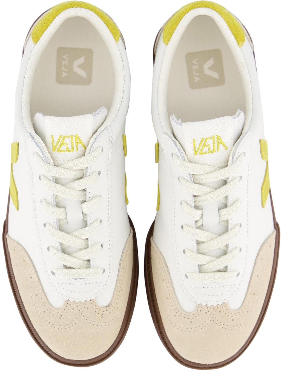 Veja Dames Volley Sneaker Wit/Geel Wit