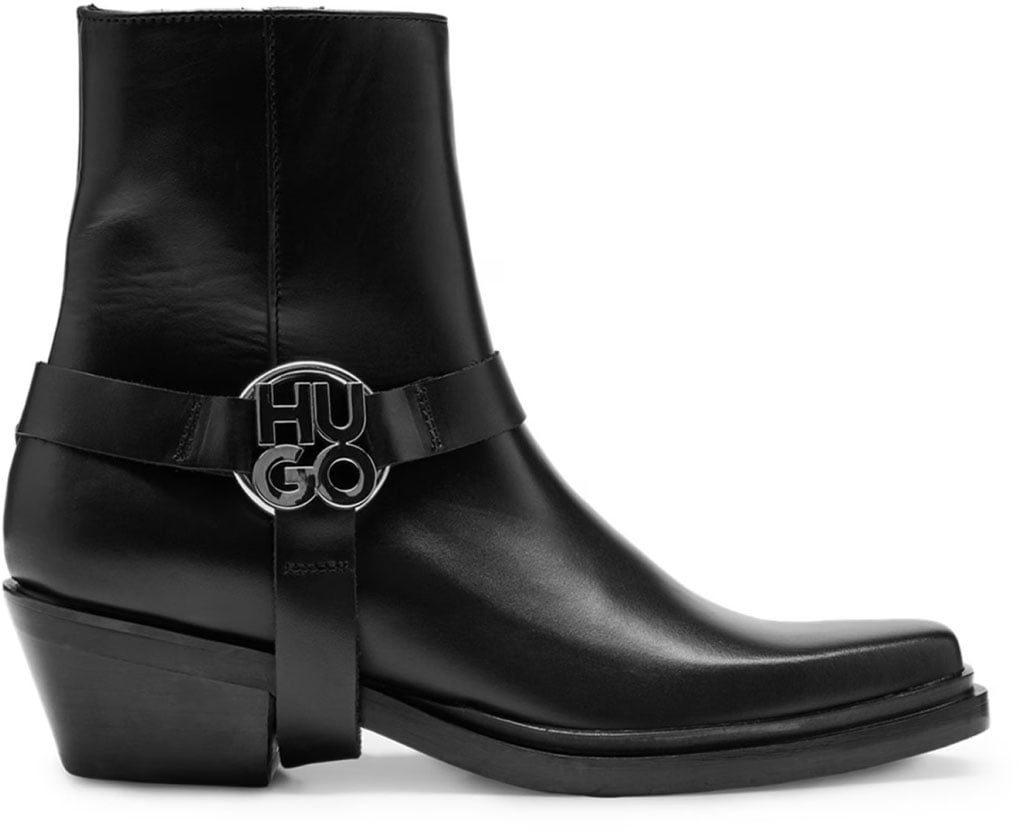 Boss Kody Stacked-logo Ankle Boots Zwart