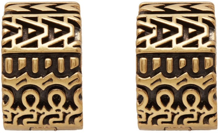 Marc Jacobs The Monogram Engraved Hoop Earrings Goud