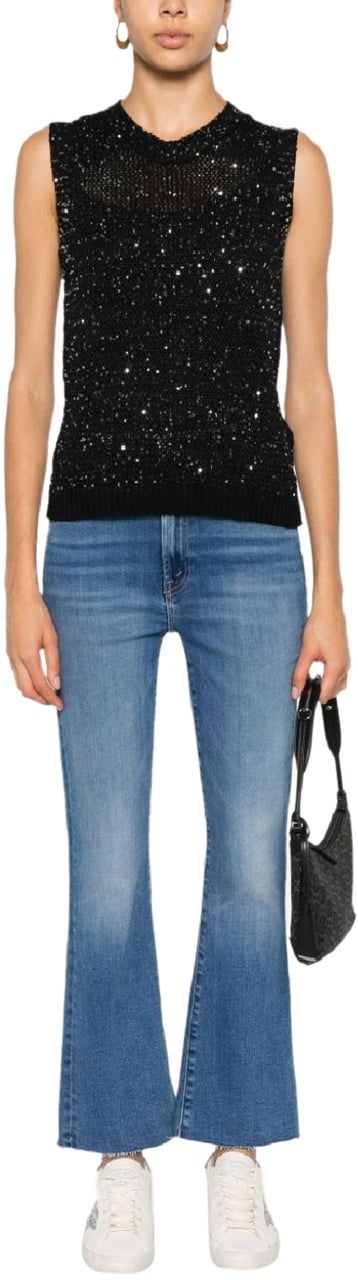 Golden Goose Knit vest with sequins 'Melyssa' Zwart