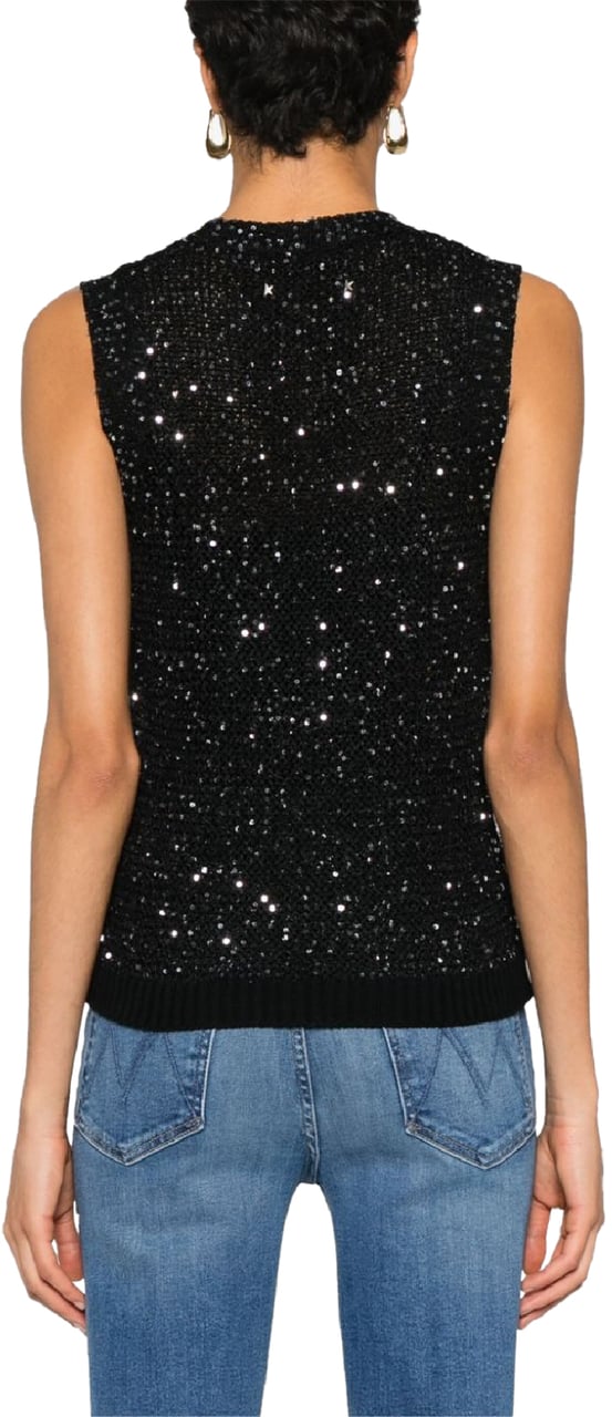 Golden Goose Knit vest with sequins 'Melyssa' Zwart