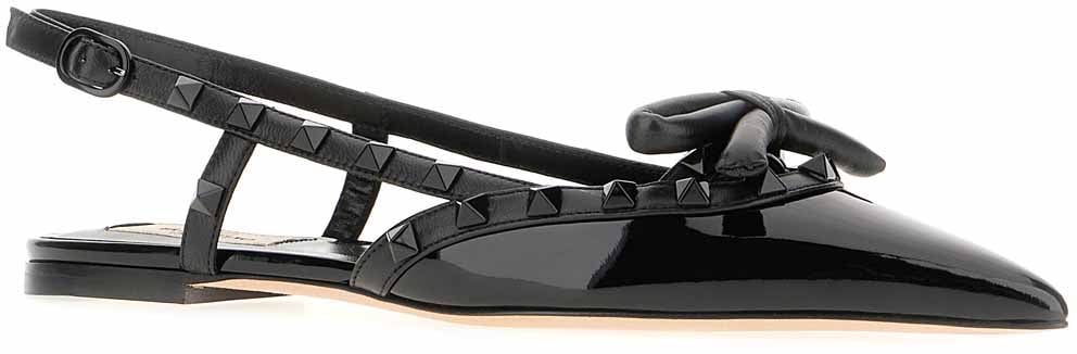Valentino Valentino Black leather ballerinas Zwart