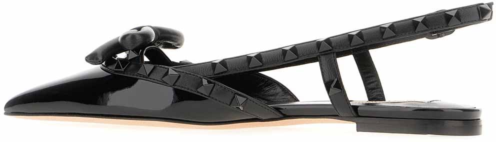 Valentino Valentino Black leather ballerinas Zwart