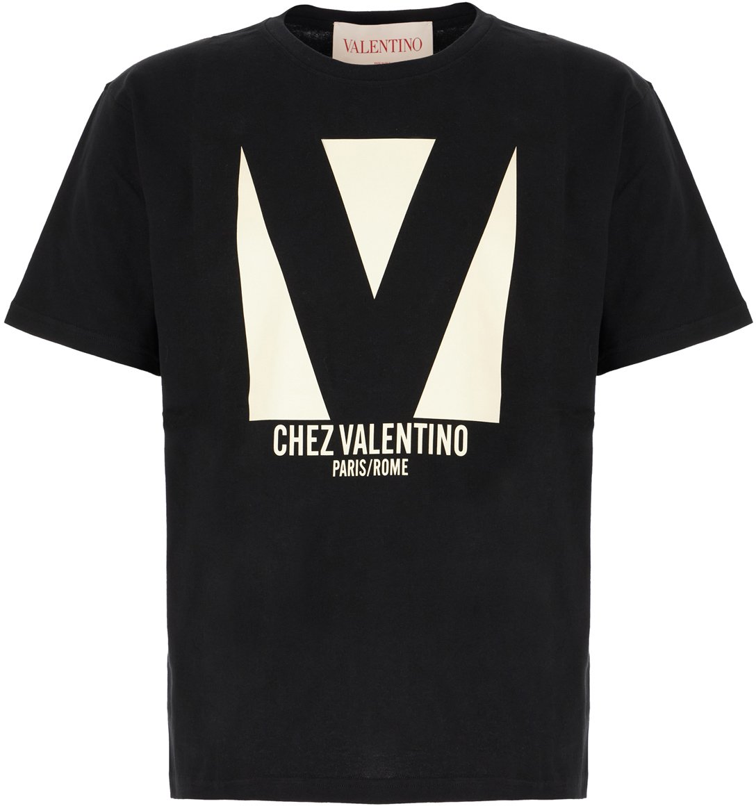 Valentino Garavani Tshirt Chez Valentino Nero Zwart