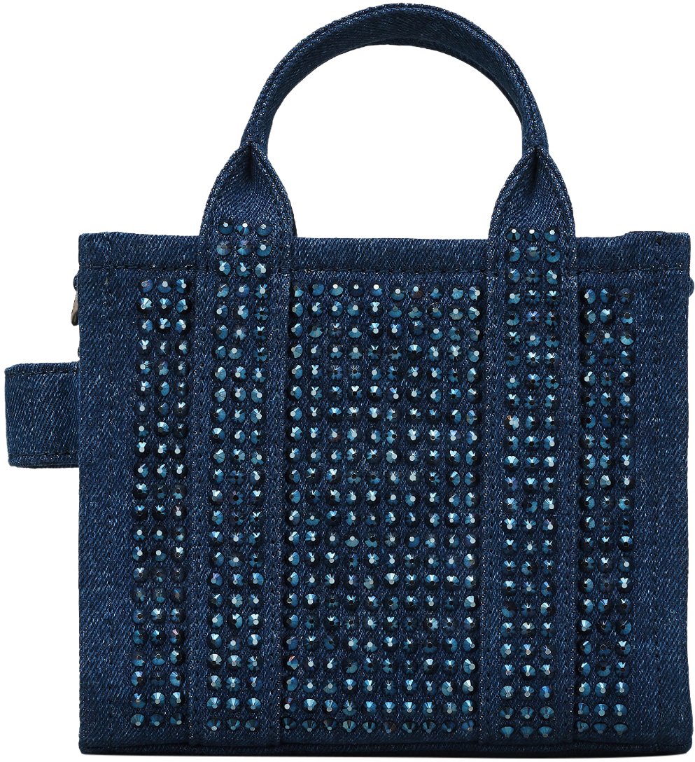 Marc Jacobs The Crossbody Tote Denim Crystal Dark Wash Blue Blauw