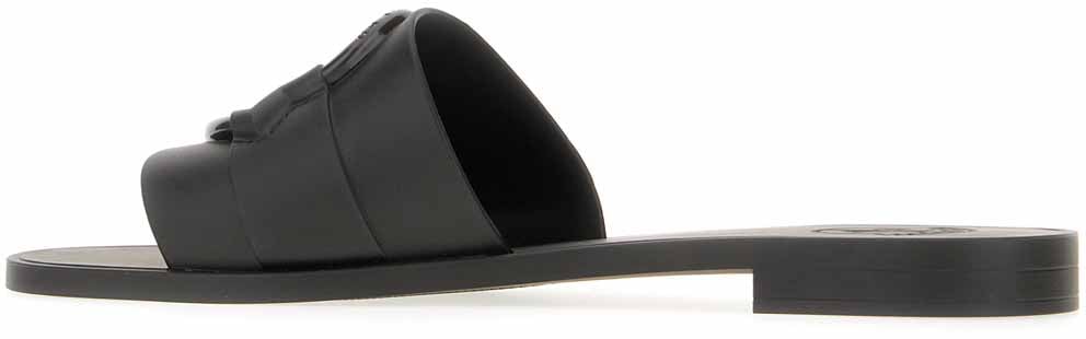 Moncler Moncler Black rubber slippers Zwart