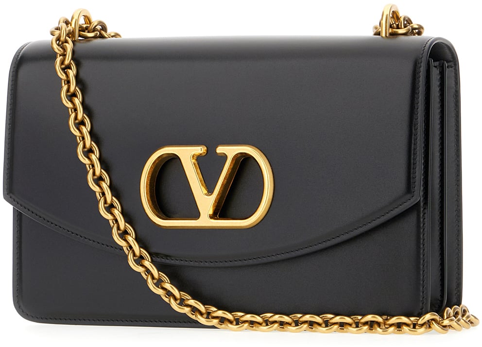 Valentino Valentino Black leather shoulder bag Zwart