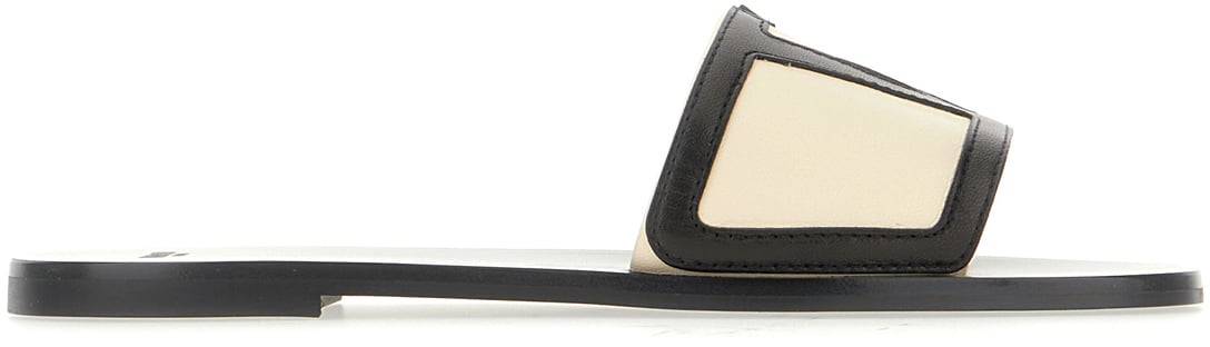 Valentino Valentino Black leather Viva Superstar slippers Zwart