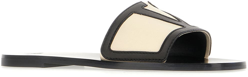 Valentino Valentino Black leather Viva Superstar slippers Zwart